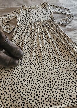 Cheetah Print Long Midi Dress - Made in USA - Small Soft Reb. In J 220